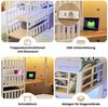 Flieks Etagenbett, Dreierbett Metall Kinderbett 90x200cm mit Schreibtisch & Ladefunktion Bild 4