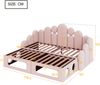 Merax Doppelbett, Polsterbett 180*200cm, Gepolstertes Schlafsofa mit Haustierbett, 2-in-1 multifunktionales , Polsterbett mit Weichem Samtstoff, Rosa Bild 4