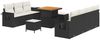 vidaXL Garten-Sofa-Set mit Kissen 10 pcs Schwarz und Creme 3363655 Bild 2