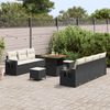 vidaXL Garten-Sofa-Set mit Kissen 10 pcs Schwarz und Creme 3363655 Bild 3