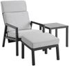 Gartensessel Belfort aus Aluminium und Stoff, modern mit verstellbarer Rückenlehne, schwarz, inkl. Kissen Bild 4