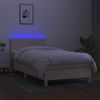 Boxspringbett mit Matratze & LED Stoff Creme 90x200 cm, Härtegrad: H2 [3133530] Bild 4