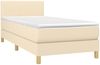 Boxspringbett mit Matratze & LED Stoff Creme 90x200 cm, Härtegrad: H2 [3133530] Bild 3