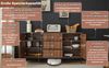 Sideboard 150x40x80 cm, Dunkelbraun, mit Schubladen und 2 verstellbaren Regalen, slotted Design Bild 2