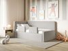 Selsey 'Fanko' Kinderbett 90x200 cm mit Rausfallschutz, Matratze, Kopfteil links, Samt, Hellgrau Bild 3
