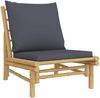 vidaXL 5-tlg. Garten-Lounge-Set mit Dunkelgrauen Kissen Bambus 3156484 Bild 5