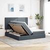vidaXL LED-Speicherbett mit Matratze Dunkelgrau 180 x 200 cm Samt 3372870 Bild 4
