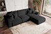 99rooms Gusto Ecksofa Cordstoff POSO Schwarz Rechts mit Schlaffunktion Bild 3