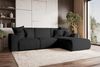 99rooms Gusto Ecksofa Cordstoff POSO Schwarz Rechts mit Schlaffunktion Bild 2