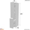 Flex-Well Apothekerschrank Kopenhagen (B x H x T) 30 x 200 x 57 cm, mit 5 Ablagen Bild 2