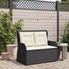 vidaXL Gartenbank Verstellbar mit Kissen Schwarz Poly Rattan 368955 Bild 3