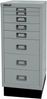 Bisley MultiDrawer™, 29er Serie mit Sockel, DIN A4, 8 Schubladen, Farbe silber Bild 2