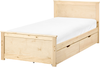 Bett mit 2 Schubladen DAUPHIN Kiefernholz Hellbraun 90 x 200 cm Bild 1