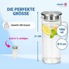 elasto Wasserkaraffe Glaskaraffe mit Deckel und Sieb 1,5 Liter aus Borosilikatglas Bild 3
