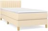 vidaXL Boxspringbett mit Matratze Creme 80x200 cm Stoff, Härtegrad: H2 [3140734] Bild 2
