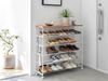 Yamazaki Schuhregal Tower auf Rollen schmal hoch mit Ablage Schuhständer 5 Ebenen, Schuhständer, Schuhschrank mit Holzablage, rollbar für bis zu 20 Paar Schuhe Bild 3
