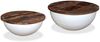 vidaXL 2-tlg. Couchtisch-Set Altholz Massiv Weiß Schalenform 245256 Bild 2