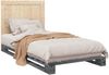 vidaXL Massivholzbett mit Kopfteil Grau 100x200 cm Kiefer 3281545 Bild 4