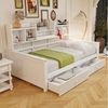 Merax Daybett (Sofabett Jugendbett Kinderbett Einzelbett aus Massivholz, 1 tlg), Tagesbett Schlafsofa 90×200cm mit 2 Schubladen, Regalen & Lattenrost Bild 5