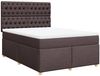 vidaXL Boxspringbett mit Matratze Dunkelbraun 140x200 cm Stoff 3293613 Bild 3