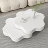 Couchtisch aus MDF mit 360° drehbarer Platte, 74,8x67,5x31 cm, Cremeweiß Bild 3