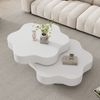 Couchtisch aus MDF mit 360° drehbarer Platte, 74,8x67,5x31 cm, Cremeweiß Bild 5
