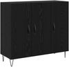 vidaXL Sideboard Schwarz Eichen-Optik 90 x 32,5 x 80 cm Holzwerkstoff 879584 Bild 2