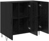 vidaXL Sideboard Schwarz Eichen-Optik 90 x 32,5 x 80 cm Holzwerkstoff 879584 Bild 5
