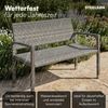 STEELSØN 'Mirador' Polyrattan Bank 2 Sitzer, grau-meliert, 120 cm, wetterfest & UV-beständig, Outdoor Sitzbank, Gartenbank bis 320 kg belastbar Bild 3