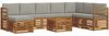 vidaXL Outdoor-Sofagarnitur mit Kissen 9 pcs Natürlich und Hellgrau 3375311 Bild 2