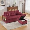 3-Sitzer Schlafsofa B 196 x T 82-144 x H 85 cm aus Cord mit Stauraum, USB-C & LED Bild 3