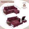 3-Sitzer Schlafsofa B 196 x T 82-144 x H 85 cm aus Cord mit Stauraum, USB-C & LED Bild 5