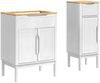 vidaXL Badezimmermöbel-Set mit Tür FLORO 2 pcs Weiß Massivholz Kiefer 3385880 Bild 2
