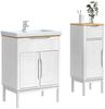 vidaXL Badezimmermöbel-Set mit Tür FLORO 2 pcs Weiß Massivholz Kiefer 3385880 Bild 3