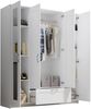 Kleiderschrank >Lepini< in Weiß, Dekorfolie - 156x191x50cm (BxHxT) Bild 2
