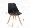 Küchenstuhl Schwarz Set 4 Stühle Esszimmer Holz modern Kunststoff Esszimmerstühle Schalenstuhl Holzstühle Bild 3