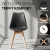 Küchenstuhl Schwarz Set 4 Stühle Esszimmer Holz modern Kunststoff Esszimmerstühle Schalenstuhl Holzstühle Bild 4