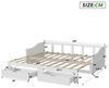 FUROKOY Daybett Kinderbett Ausziehbett 90/180x200 cm, Tagesbett Massivholzbett mit Lattenrost und 2 Schubladen Bild 4