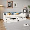 FUROKOY Daybett Kinderbett Ausziehbett 90/180x200 cm, Tagesbett Massivholzbett mit Lattenrost und 2 Schubladen Bild 3