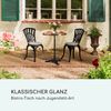 blumfeldt Patras - Bistro-Tisch, Gartentisch, Deko-Zierkante, Gusseiserner Standfuß, für drinnen und draußen, wasserfest, frostsicher, 57,5 cm Ø 72 cm Höhe, weiß Bild 3