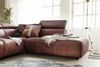 KAWOLA Sofa RISO Ecksofa mit motorischer Sitztiefenverstellung Leder braun Recamiere rechts 81 x 240 x 263 cm Bild 2