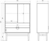 Selsey 'Stoon' Highboard mit 2 Schubladen, weiß mit schwarzem Metallgestell, ca. 124 x 85,5 x 38 cm Bild 5