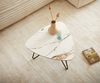 Couchtisch Ekrem 65x65 cm Keramik Calacatta Luxe Weiß-Gold-Grau Hairpin rund Metall Effektfinish Titan Bild 5