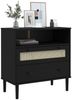 Sideboard, Kommode SENJA Rattan-Optik Schwarz 80x40x80 cm Kiefernholz j2860p Bild 3