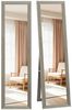 HOMCOM Standspiegel Ganzkörperspiegel mit Ständer, freistehender Wandspiegel (Ankleidespiegel, 1-St, Garderobenspiegel), für Schlafzimmer, Flur, Alu, Grau, 37 x 157 cm Bild 2