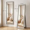 HOMCOM Standspiegel Ganzkörperspiegel mit Ständer, freistehender Wandspiegel (Ankleidespiegel, 1-St, Garderobenspiegel), für Schlafzimmer, Flur, Alu, Grau, 37 x 157 cm Bild 3