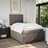 vidaXL Boxspringbett mit Matratze Taupe 120x200 cm Stoff 3292759 Bild 3
