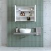 Roomart ATRIA-100 Badmöbel - nur Spiegelschrank - H 115 x B 30 x T 35 cm • Weiß Bild 2