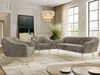 Wohnzimmerset PIRS 1-1-3, Skandinavisches 3-Sitzer Sofa mit Sesseln, Sofa mit Wellenfederung, Buche Füße, Skandinavisches Möbelset - Hellbraun Cord Bild 4