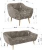 Wohnzimmerset PIRS 1-1-3, Skandinavisches 3-Sitzer Sofa mit Sesseln, Sofa mit Wellenfederung, Buche Füße, Skandinavisches Möbelset - Hellbraun Cord Bild 5